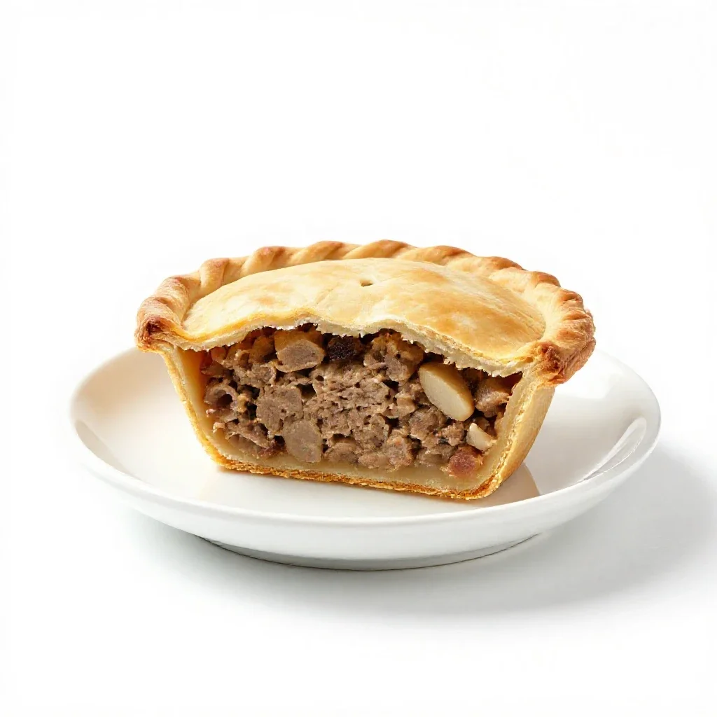 Tourtiere isolated on a white background