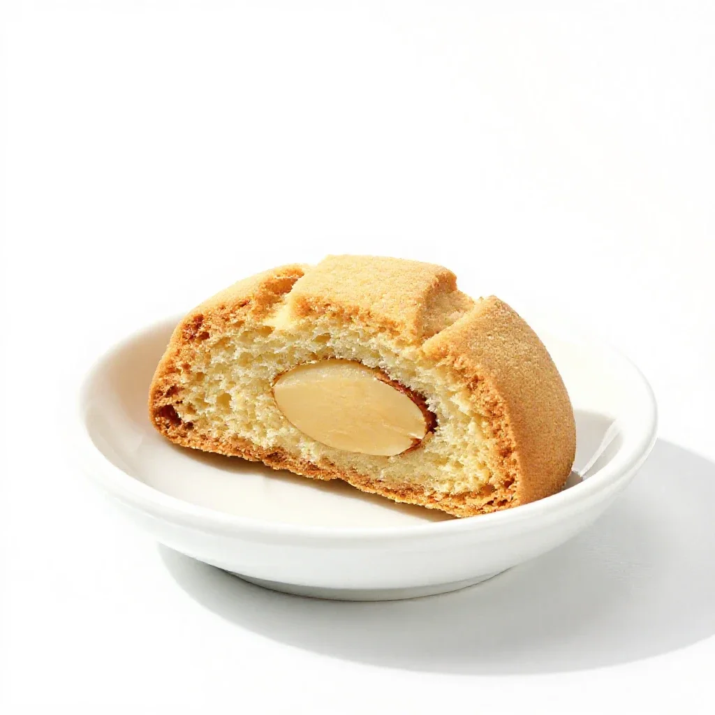Almond cookie isolated on a white background