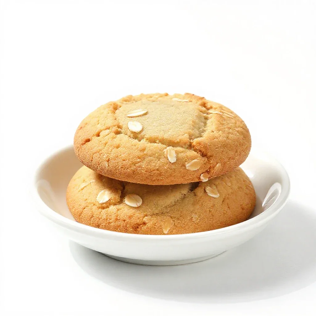 Oatmeal cookie isolated on a white background