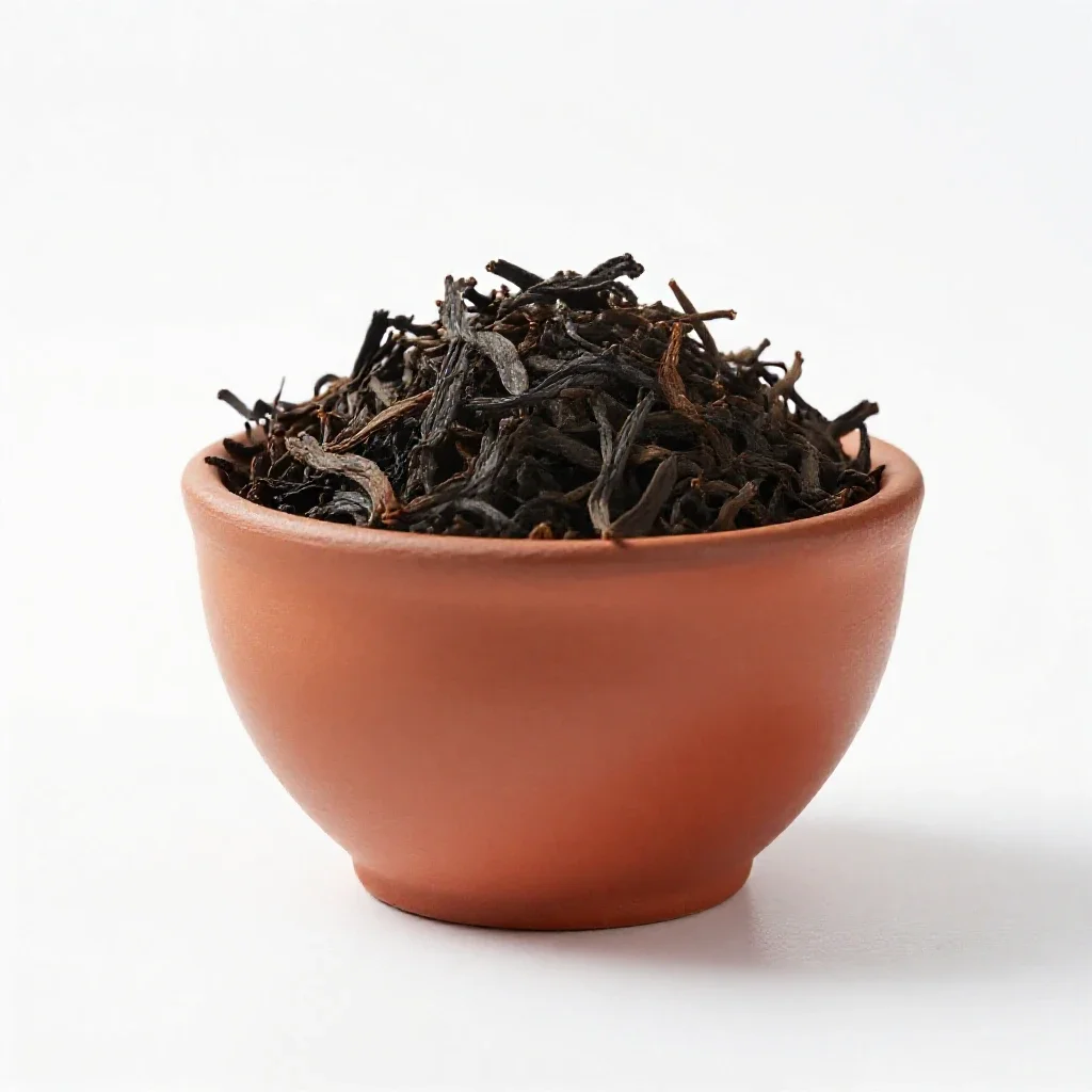 Black tea isolated on a white background