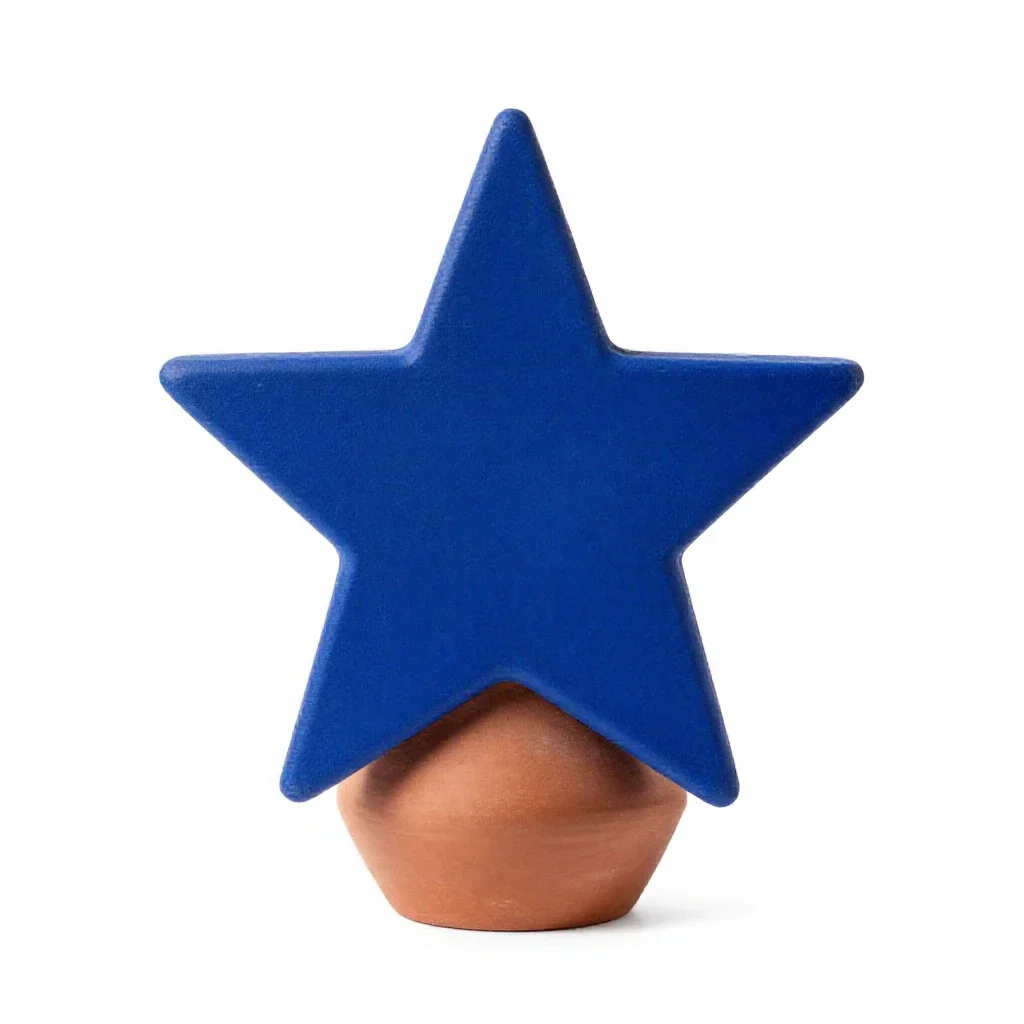Blue star isolated on a white background