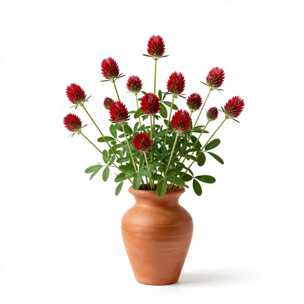 Crimson clover isolated on a white background
