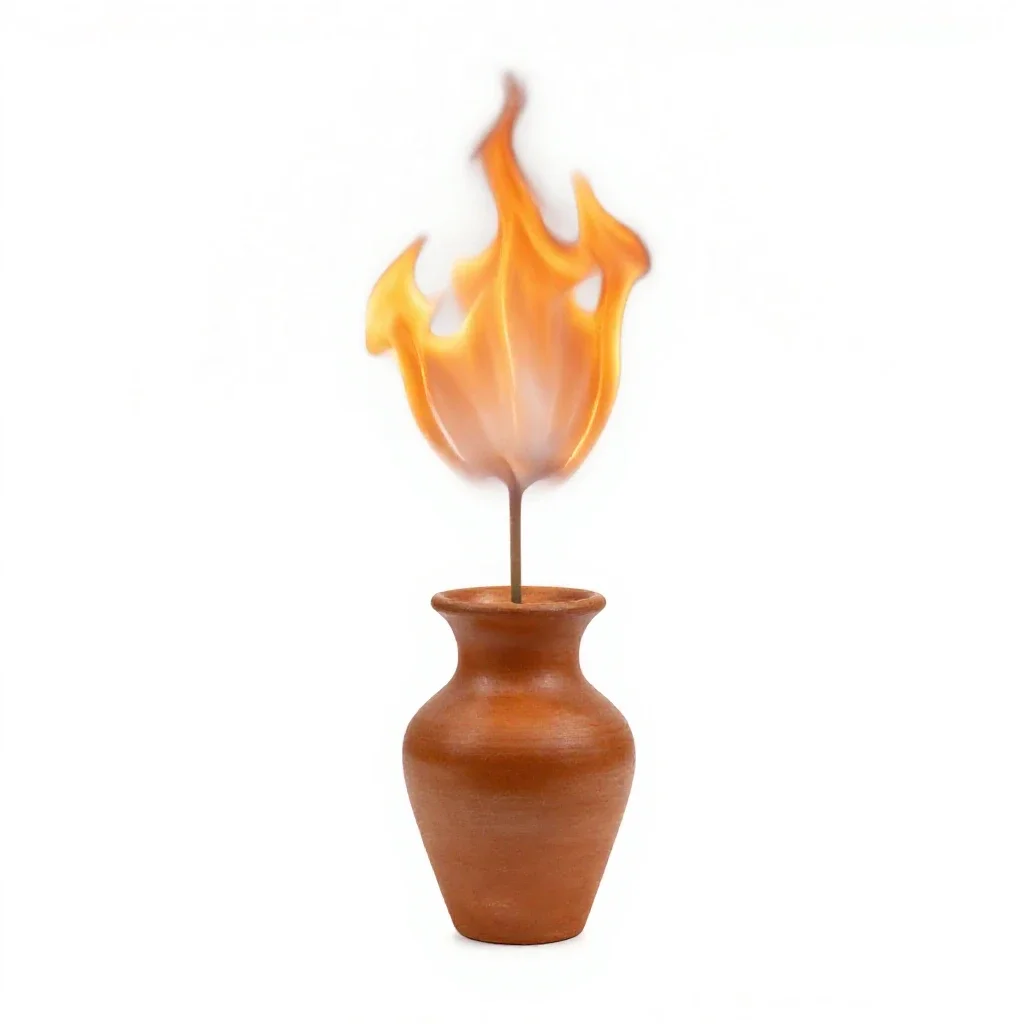 Flame flower isolated on a white background