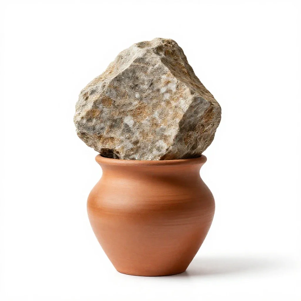 Living rock isolated on a white background