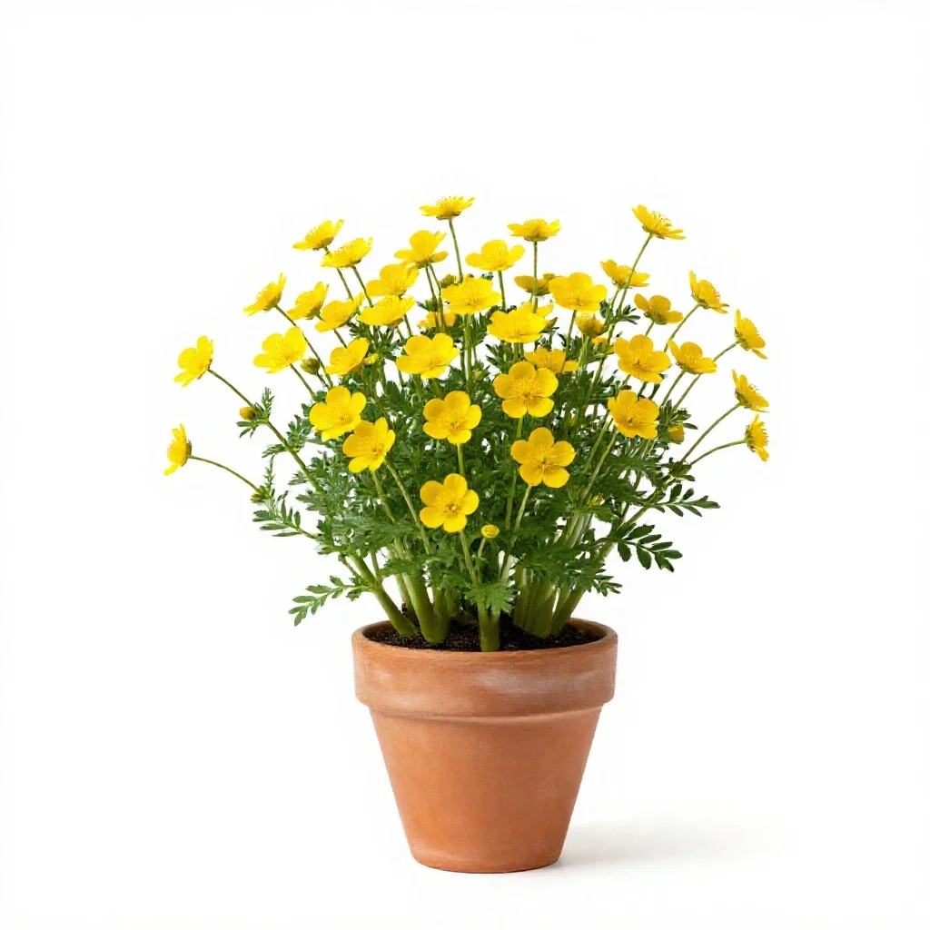 Marsh marigold isolated on a white background