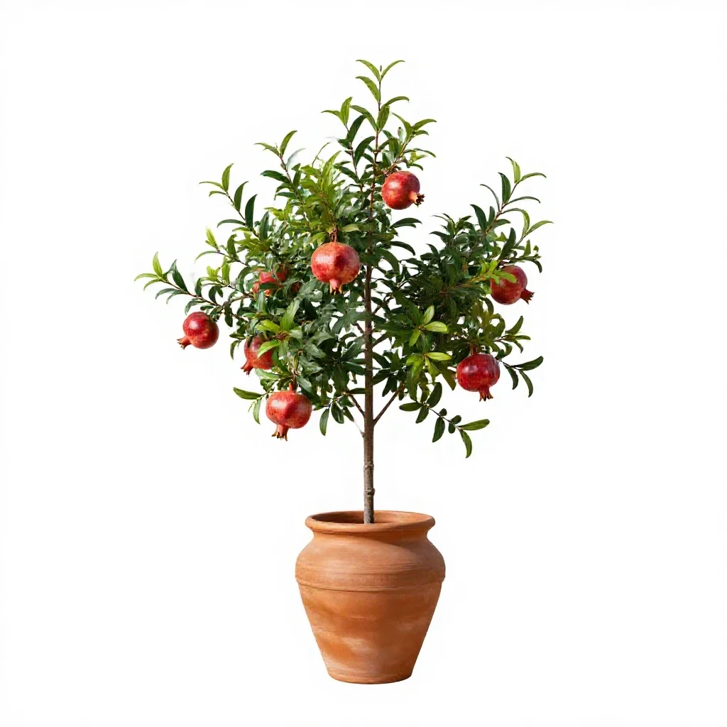 Native pomegranate isolated on a white background