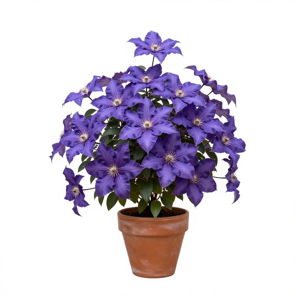 Purple clematis isolated on a white background