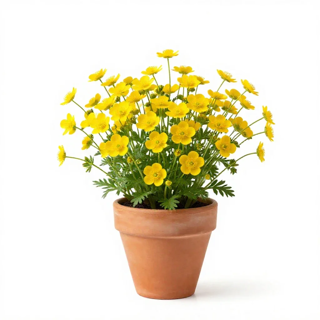 Sagebrush buttercup isolated on a white background