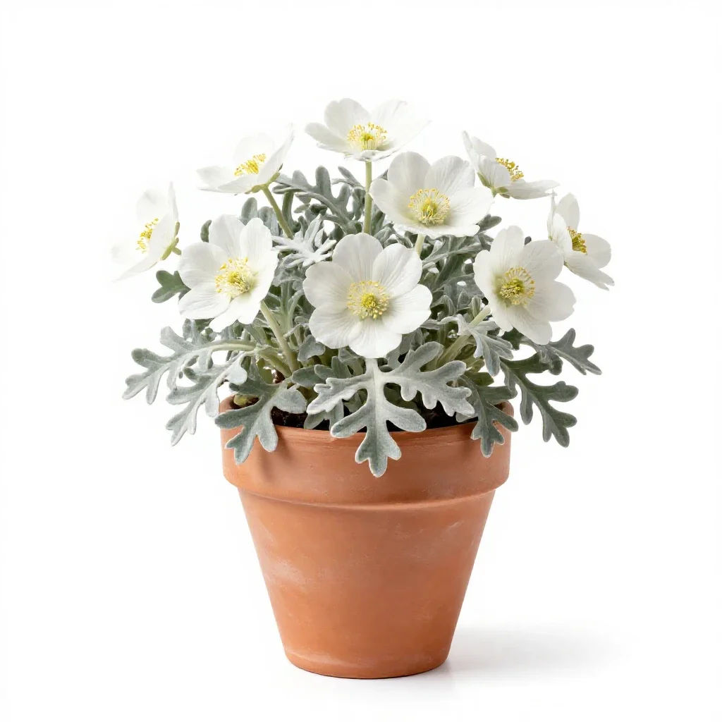 Snow-in-summer isolated on a white background