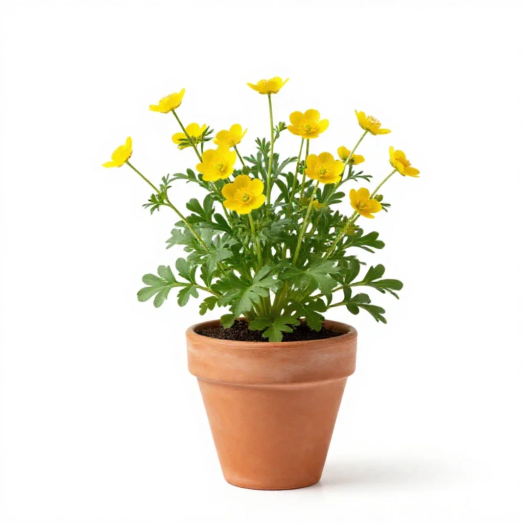 Western buttercup isolated on a white background