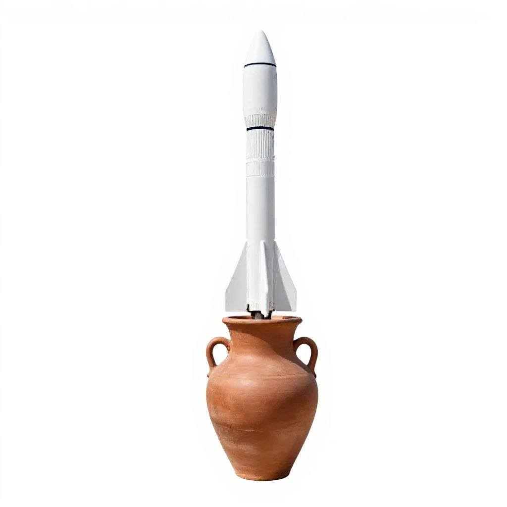 White rocket isolated on a white background