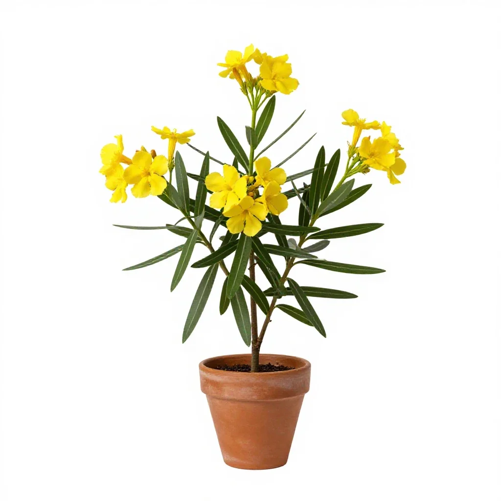 Yellow oleander isolated on a white background