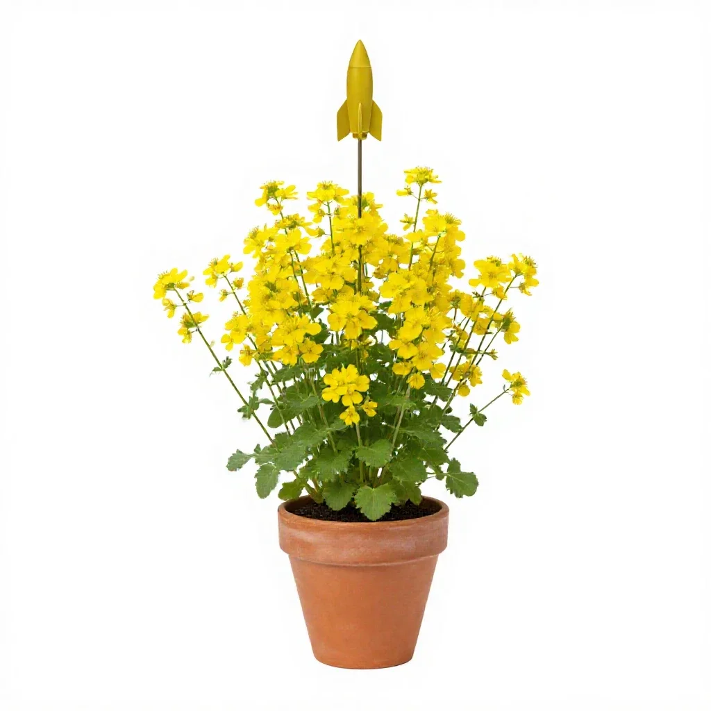 Yellow rocket isolated on a white background