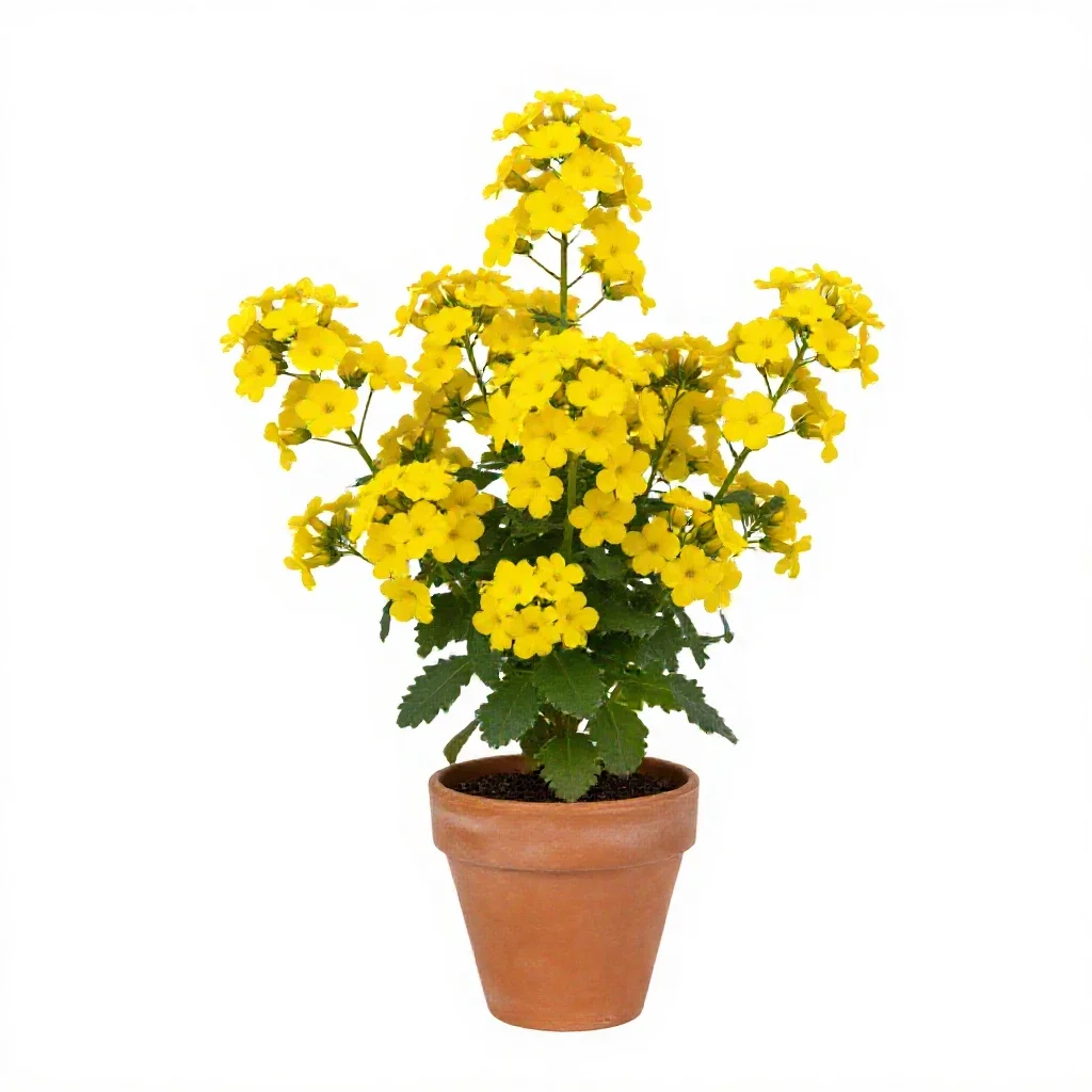 Yellow sand verbena isolated on a white background