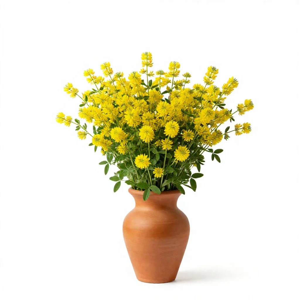 Yellow sweet clover isolated on a white background