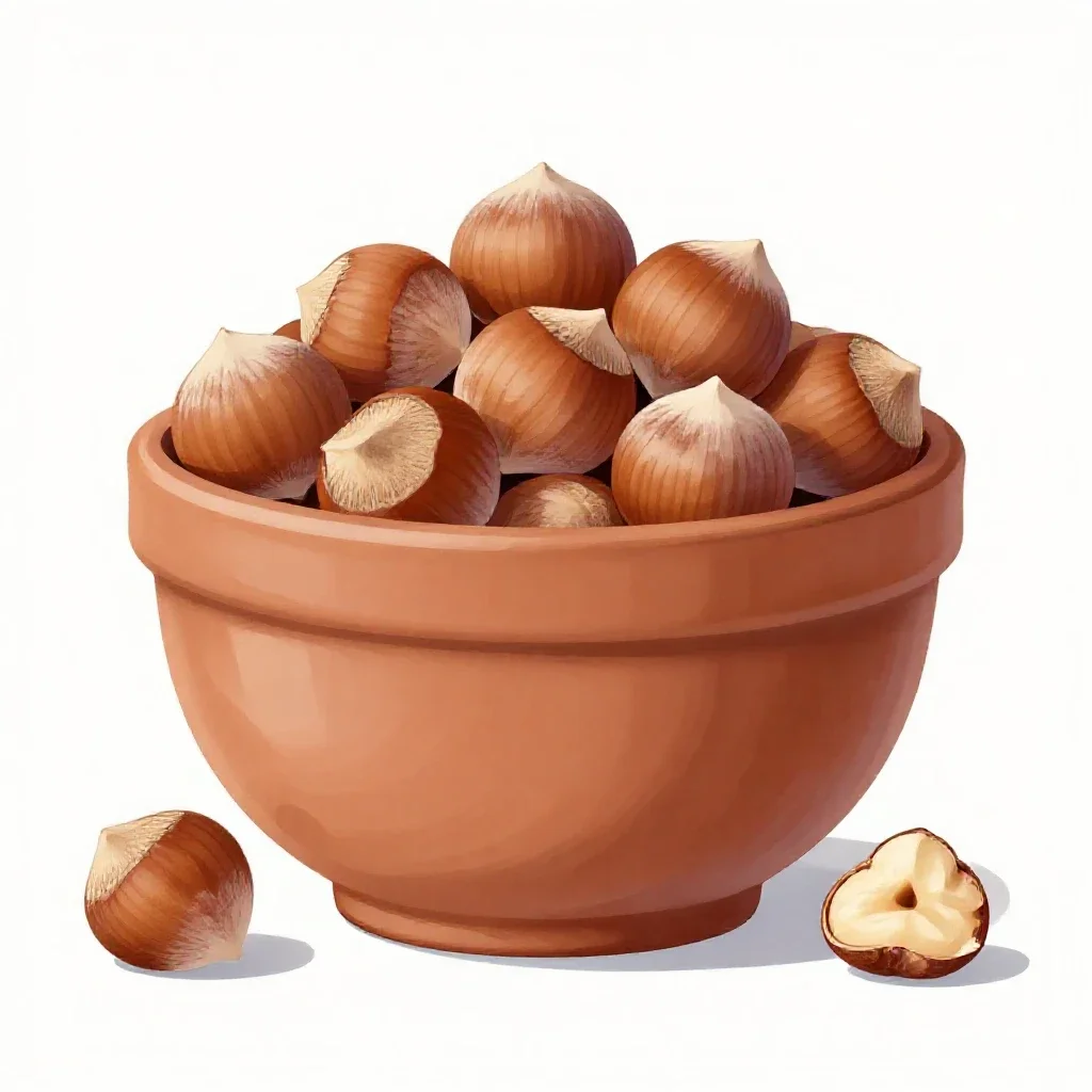 Beaked hazelnut isolated on a white background