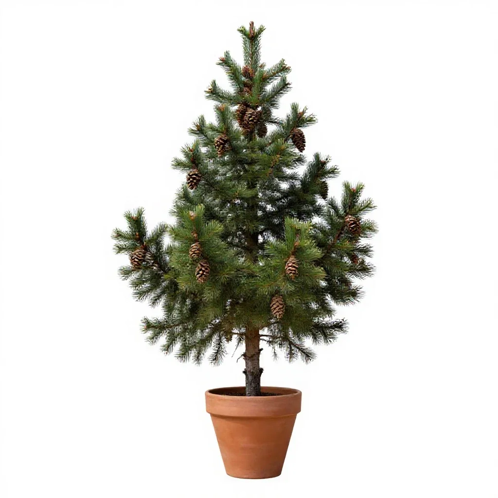 Big-cone spruce isolated on a white background
