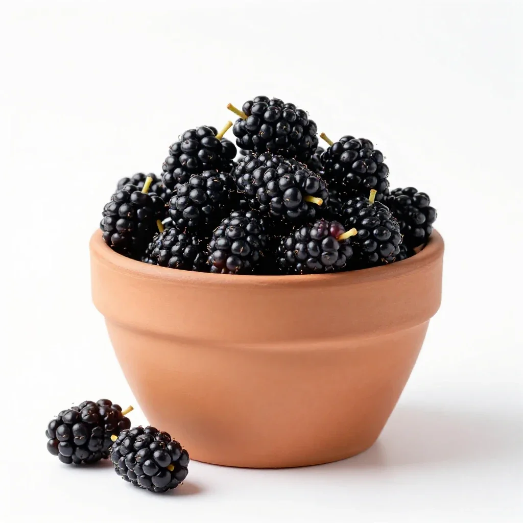 Black mulberry isolated on a white background