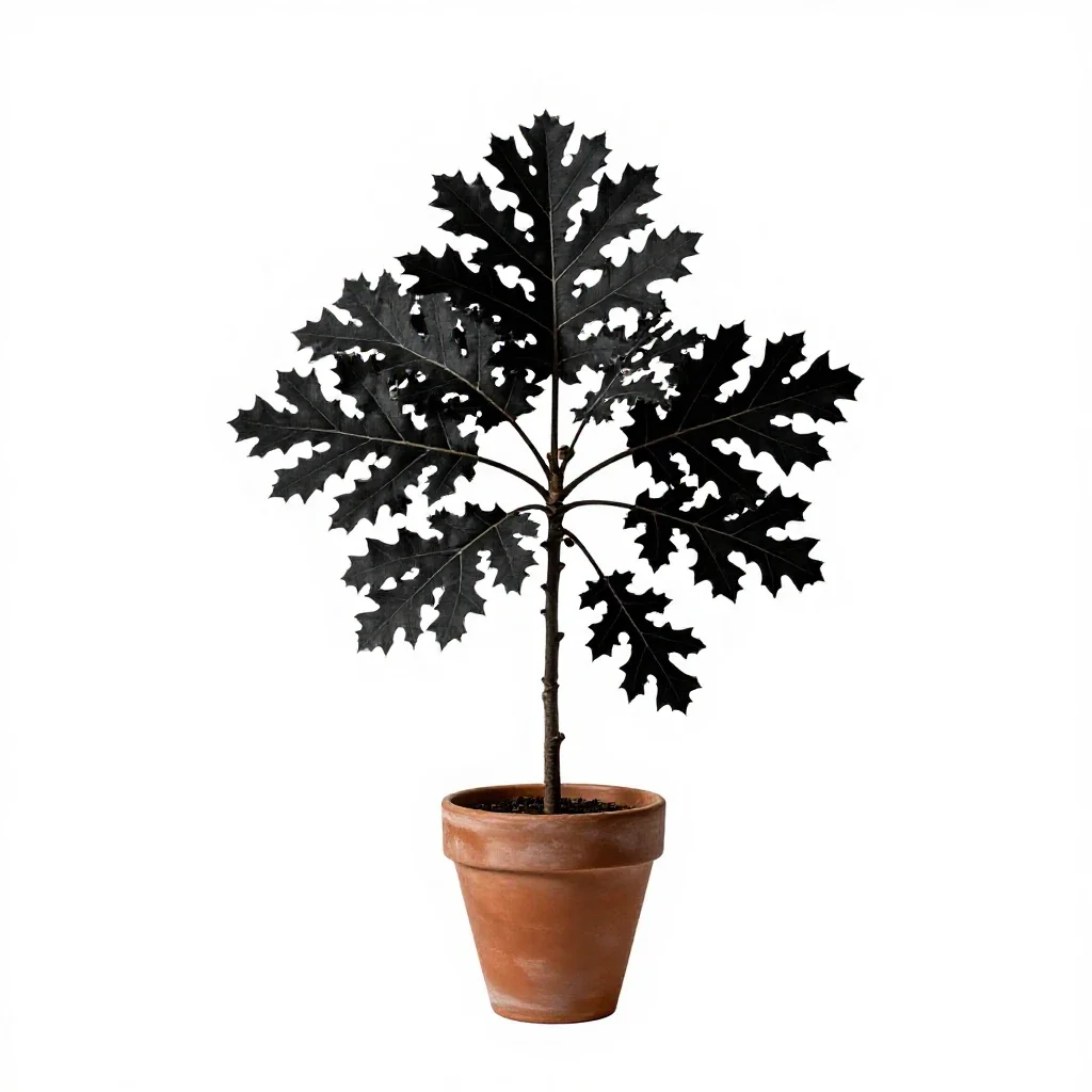 Black oak isolated on a white background