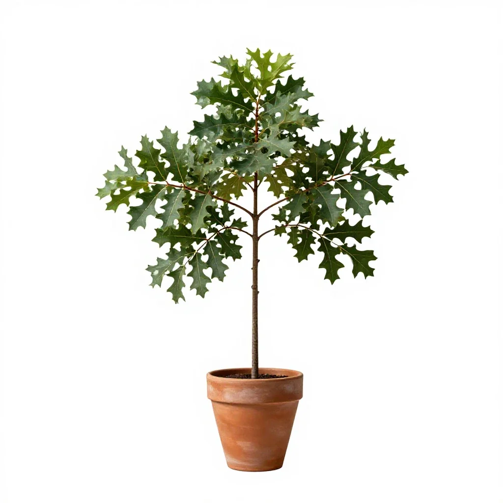 Bluejack oak isolated on a white background