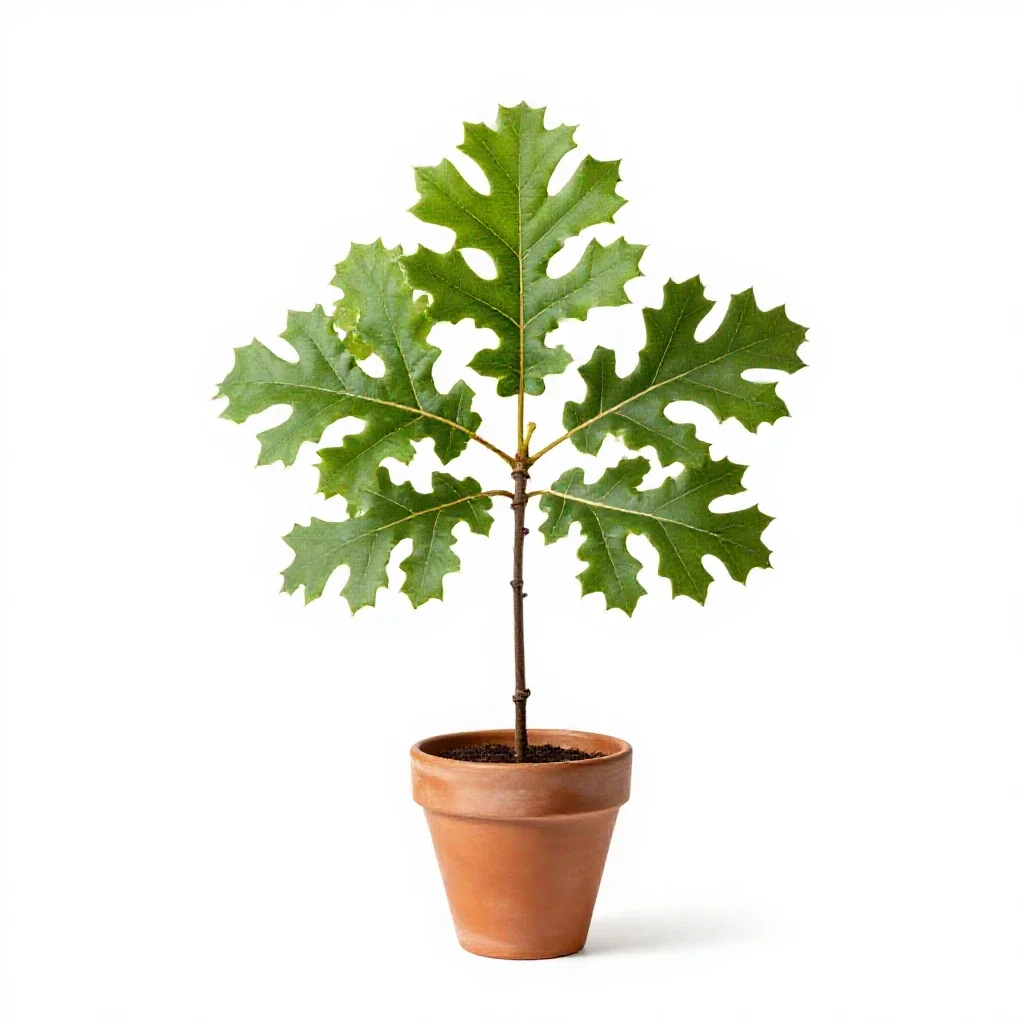 Bur oak isolated on a white background