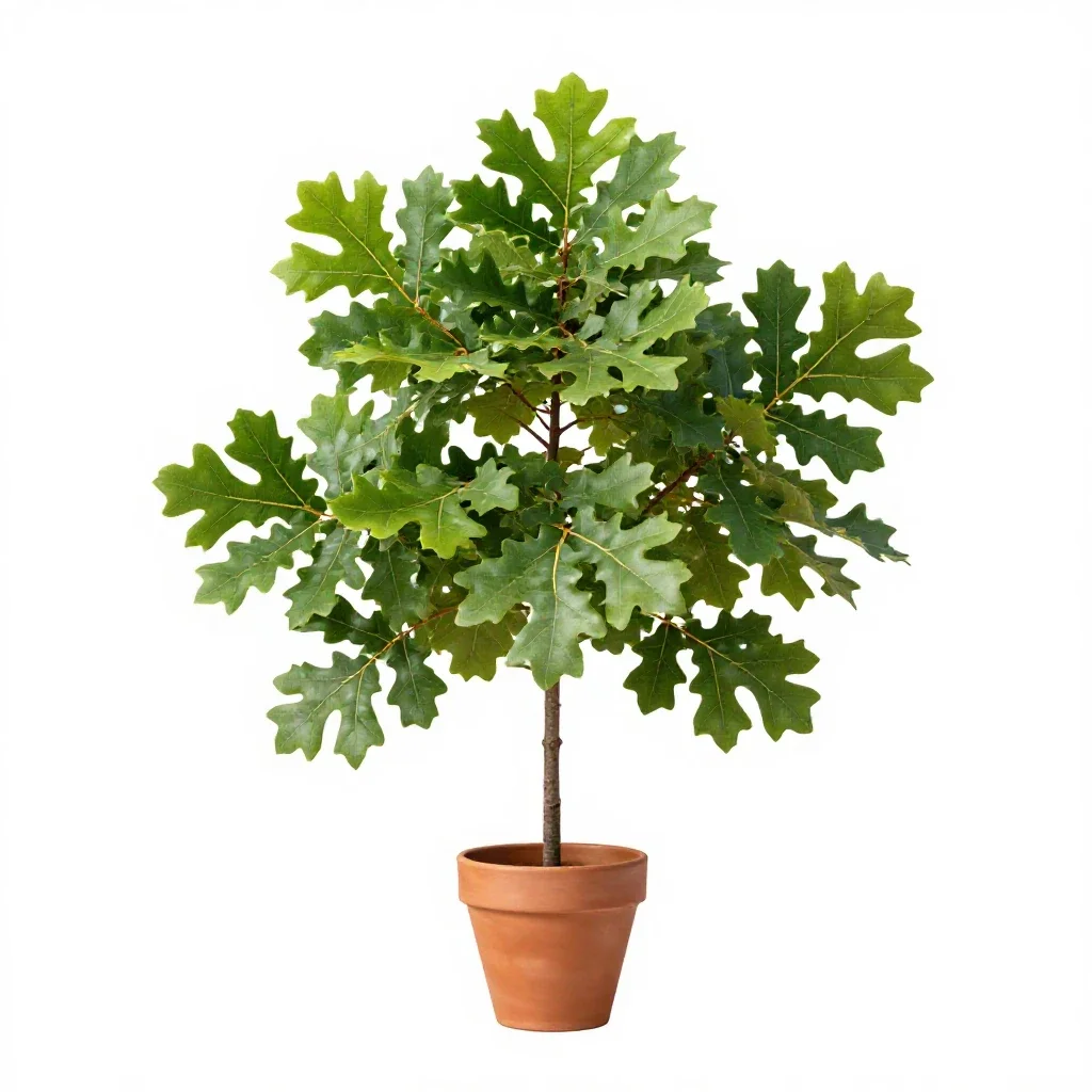 Common oak isolated on a white background