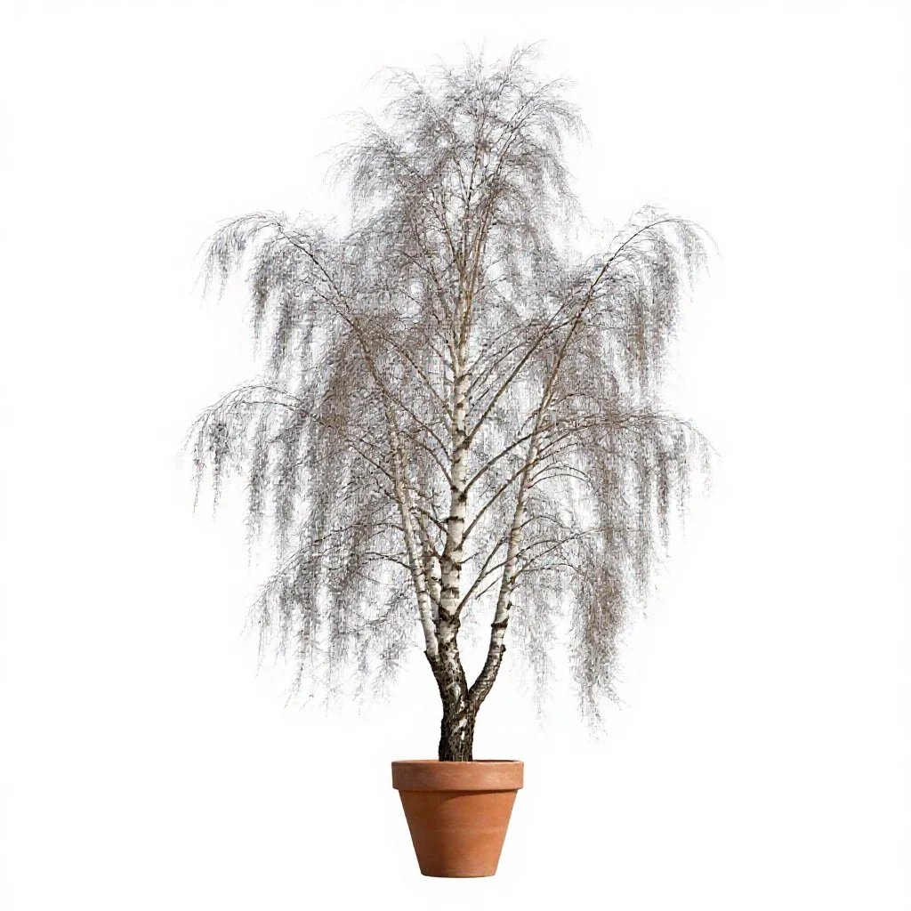Downy birch isolated on a white background