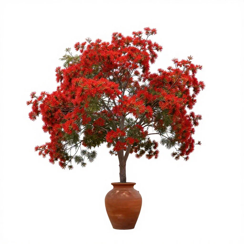 Flame tree isolated on a white background