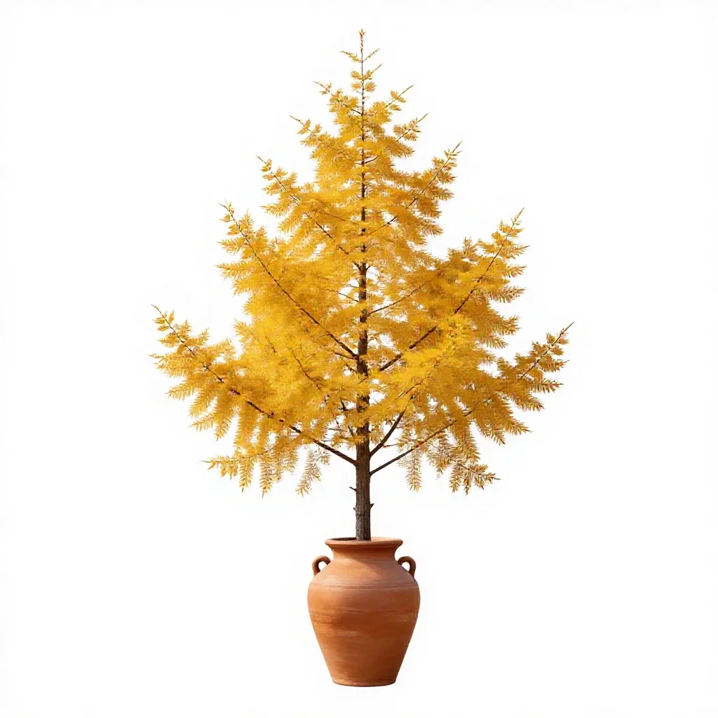 Golden larch isolated on a white background
