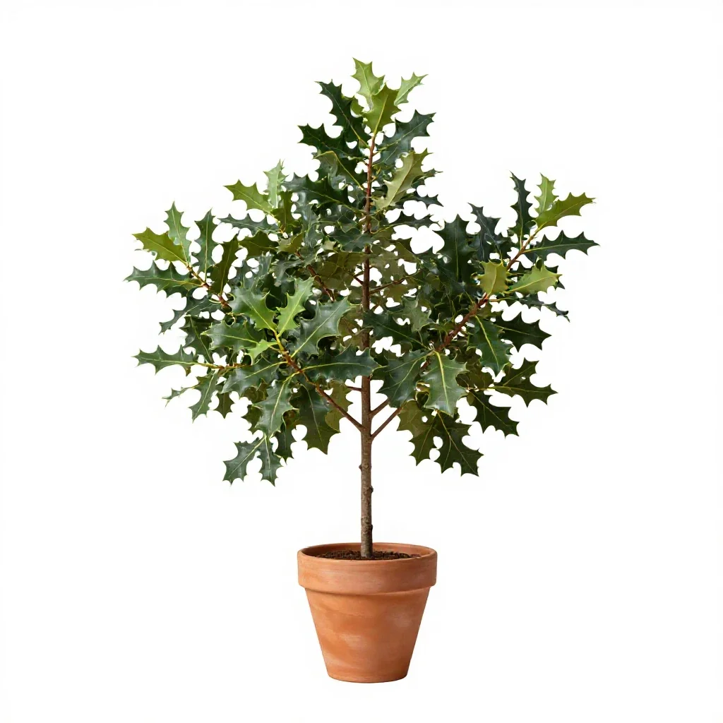 Holm oak isolated on a white background