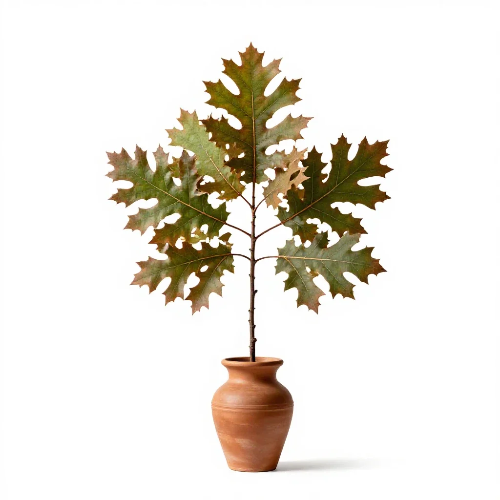Northern red oak isolated on a white background