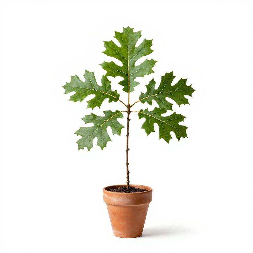 Pin oak isolated on a white background
