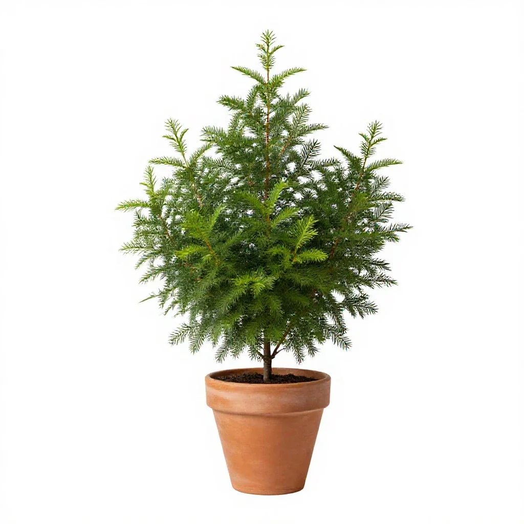 Plum-fruited yew isolated on a white background