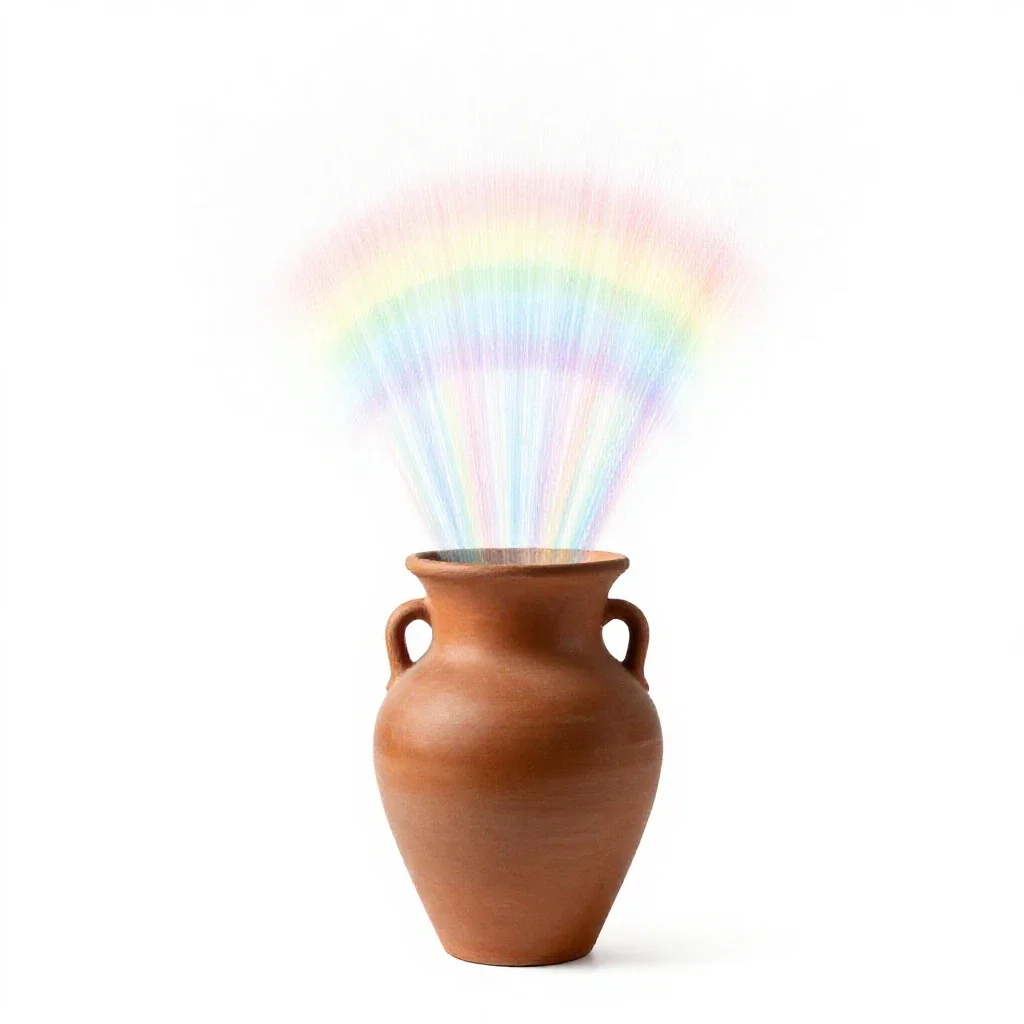 Rainbow shower isolated on a white background