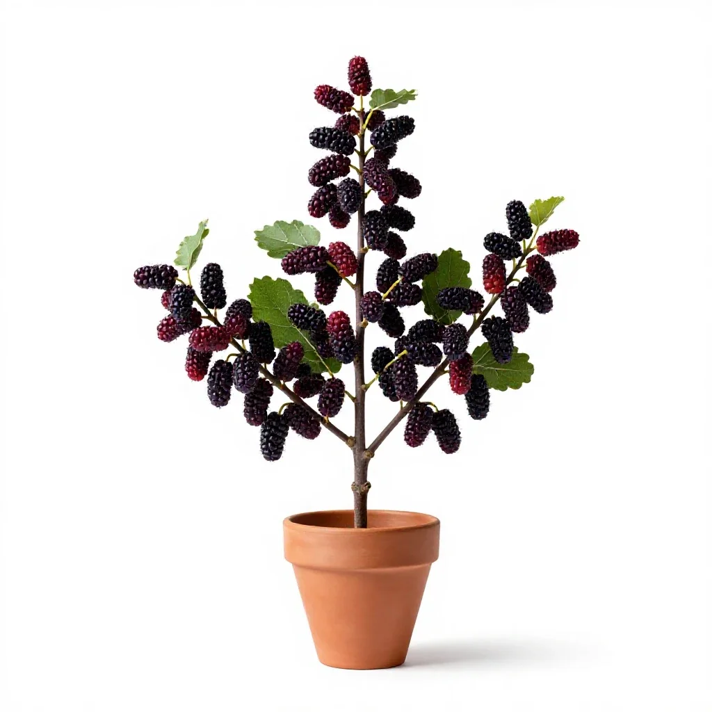 Red mulberry isolated on a white background