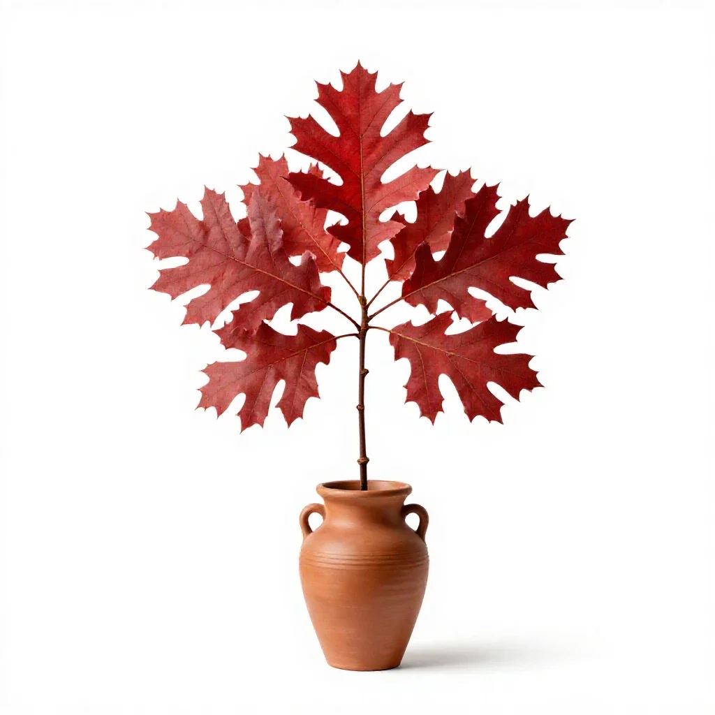 Red oak isolated on a white background