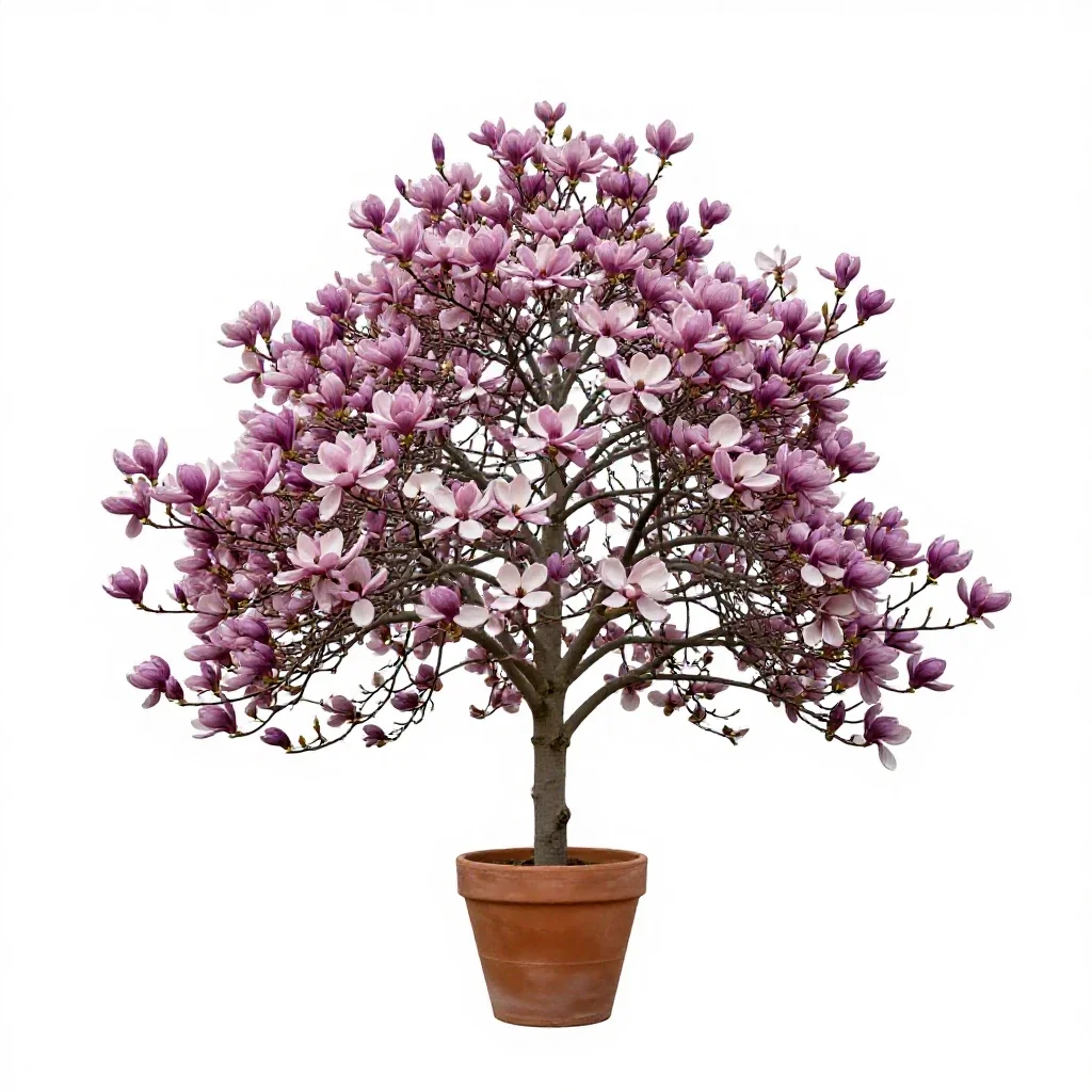 Saucer magnolia isolated on a white background