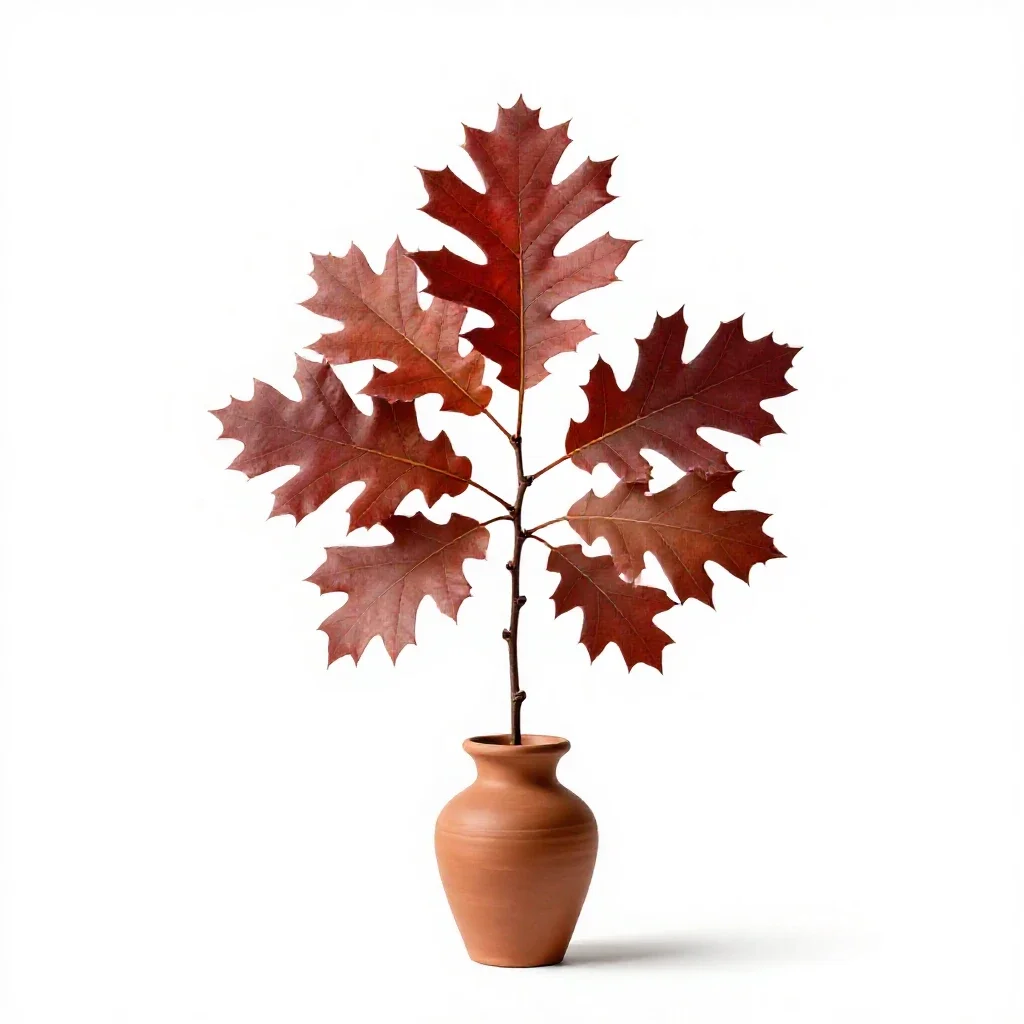 Scarlet oak isolated on a white background