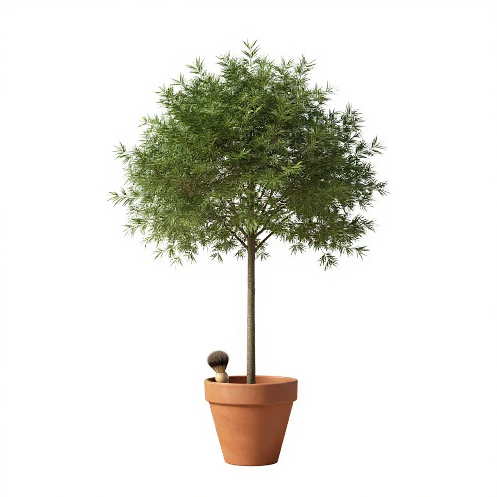 Shaving-brush tree isolated on a white background