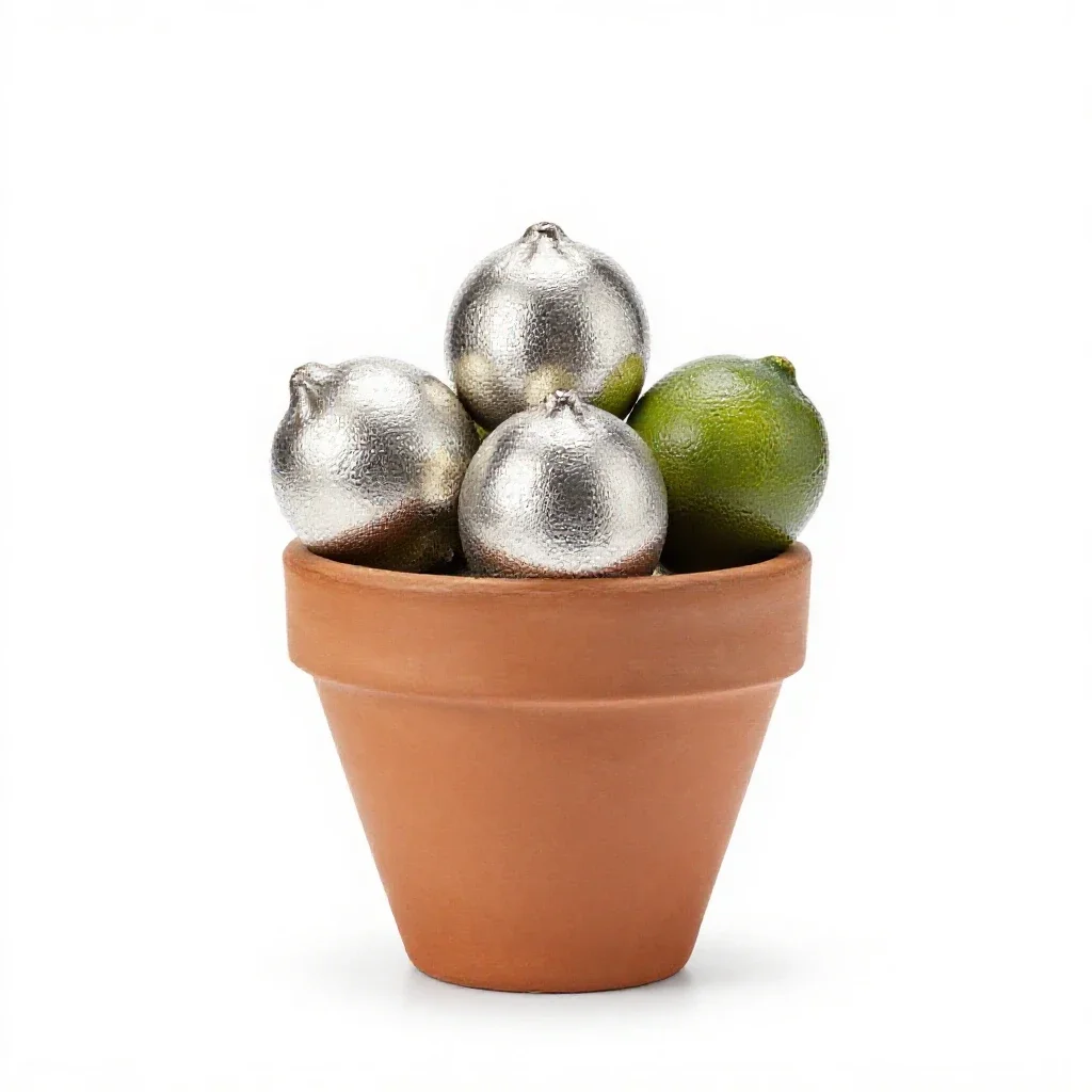 Silver lime isolated on a white background