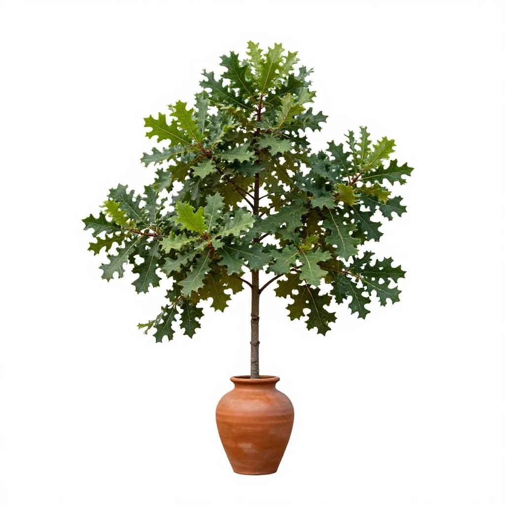 Swamp chestnut oak isolated on a white background