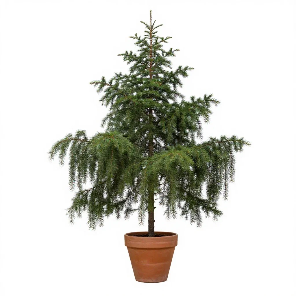 Weeping spruce isolated on a white background