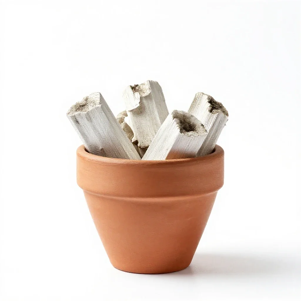 White ash isolated on a white background