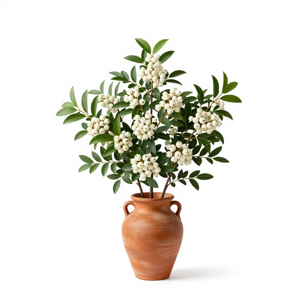 White-berry yew isolated on a white background