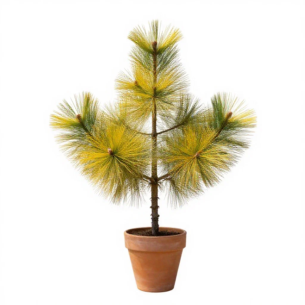 Yellow-leaf sickle pine isolated on a white background