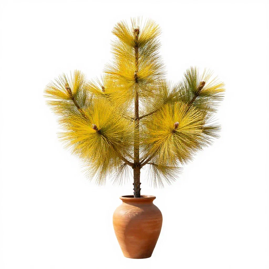 Yellow pine isolated on a white background
