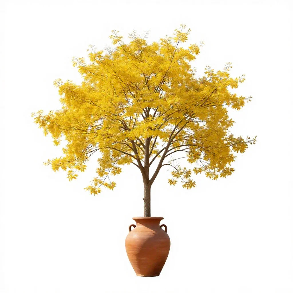 Yellowwood isolated on a white background