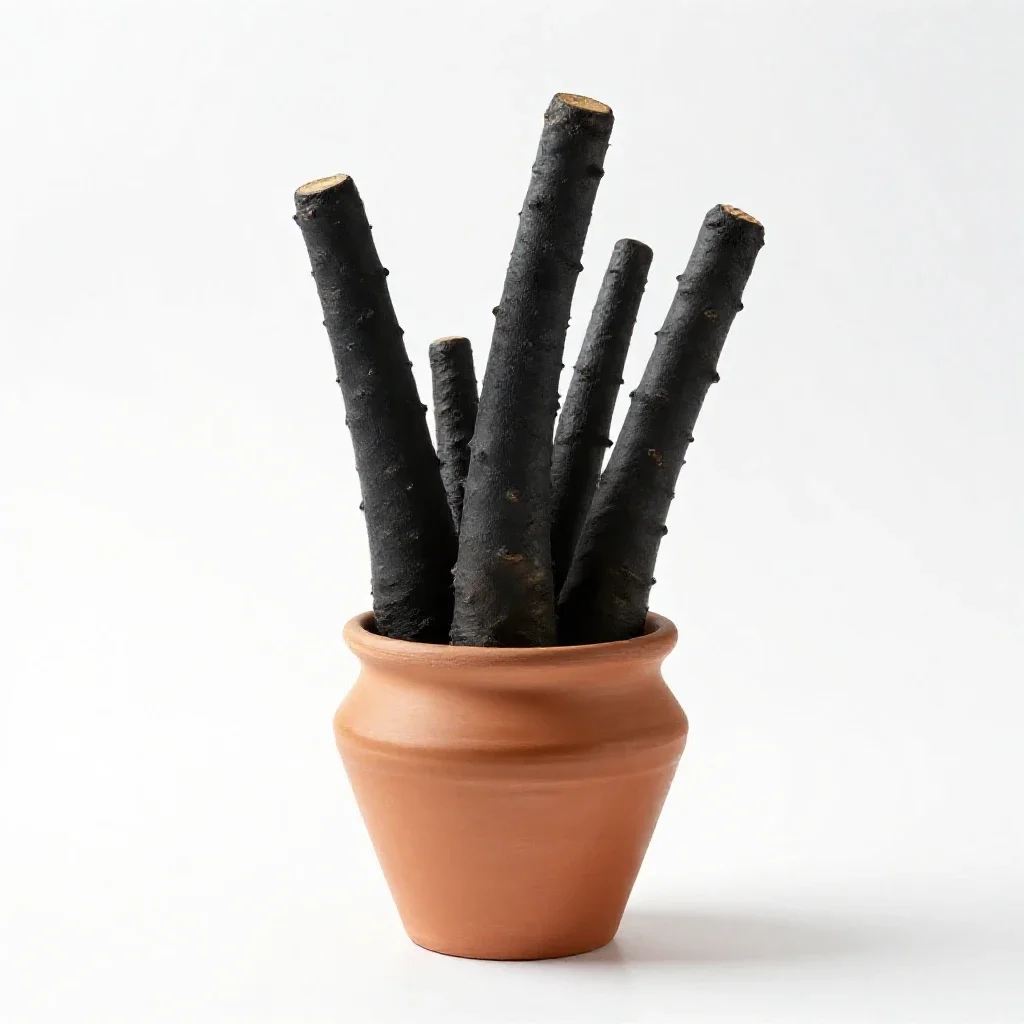 Black salsify isolated on a white background