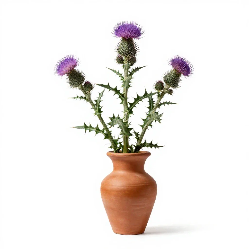 Blessed thistle isolated on a white background
