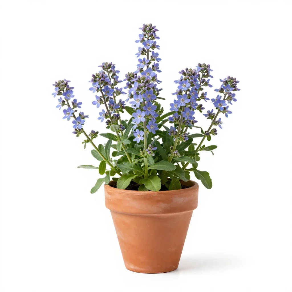 Blue fleabane isolated on a white background
